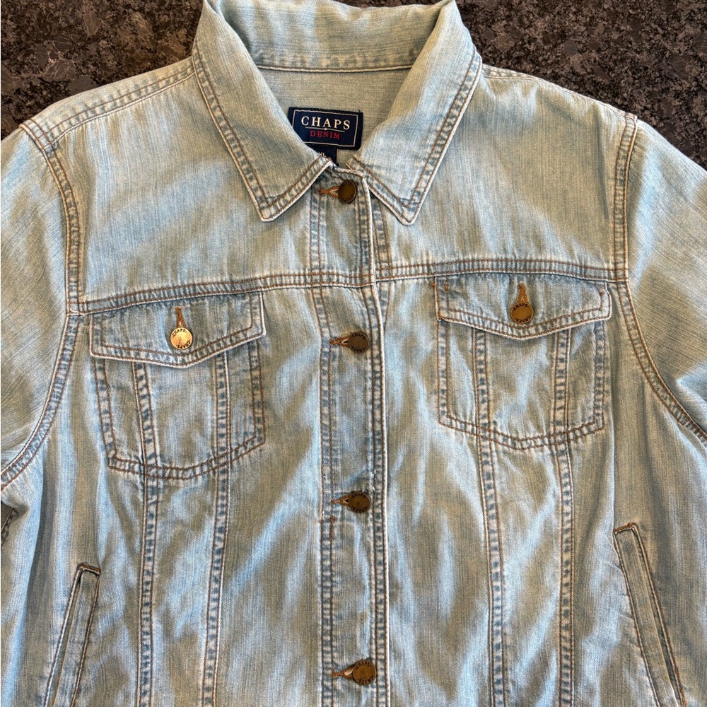 Women’s Chaps Blue Jean Jacket Classic Denim Style